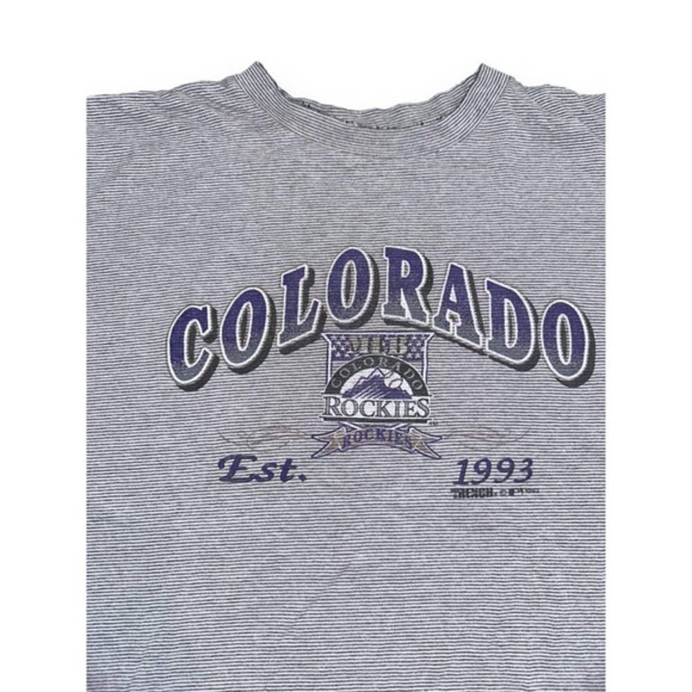 Rare VTG Colorado Rockies 1992 T-Shirt Single Stitch - Size: L/XL